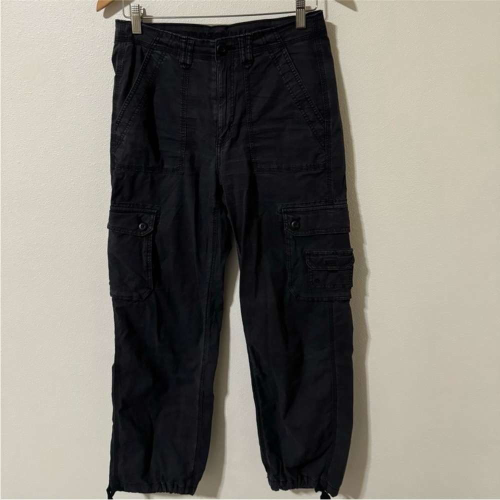 American Eagle Outfitters Stretch Baggy Cargo Joggers Black 2023-6 Regular